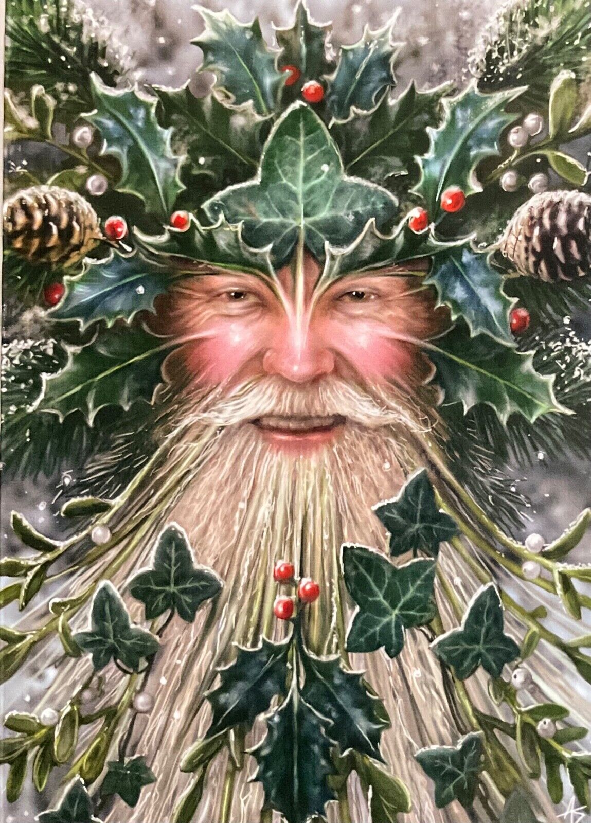 Spirit Of Yule card by Anne Stokes.