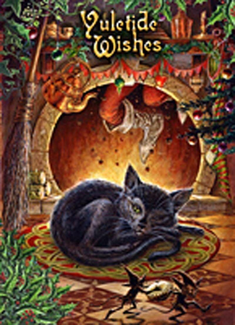 Yuletide Wishes Yule Card by Anne Stokes.