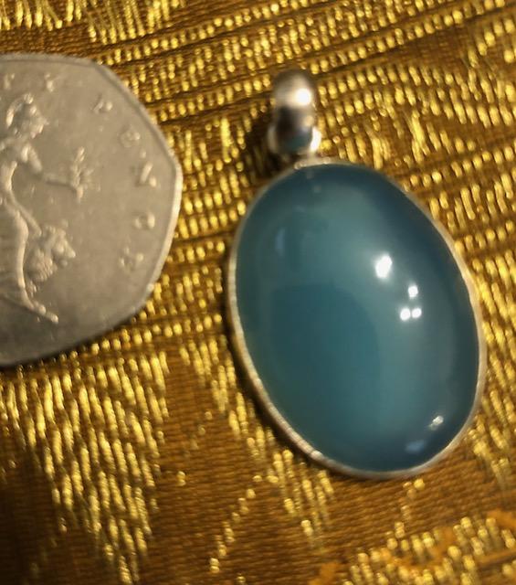 Aquamarine and Silver Pendant.